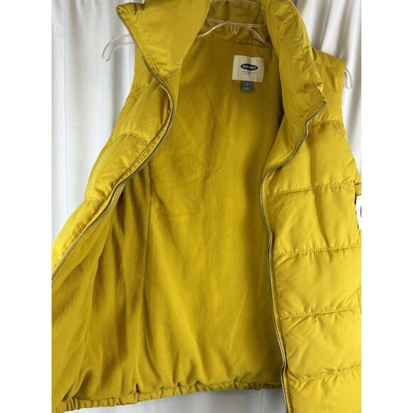Old Navy Canvas Puffer Vest, Yellow M cold weather gorpcore 64-03 NWT - Picture 7 of 16